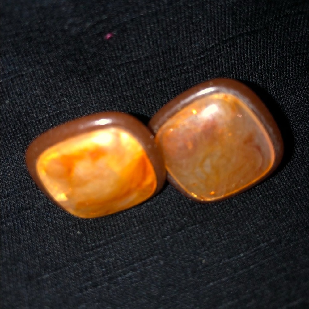 Elegant Brown and Orange Earrings